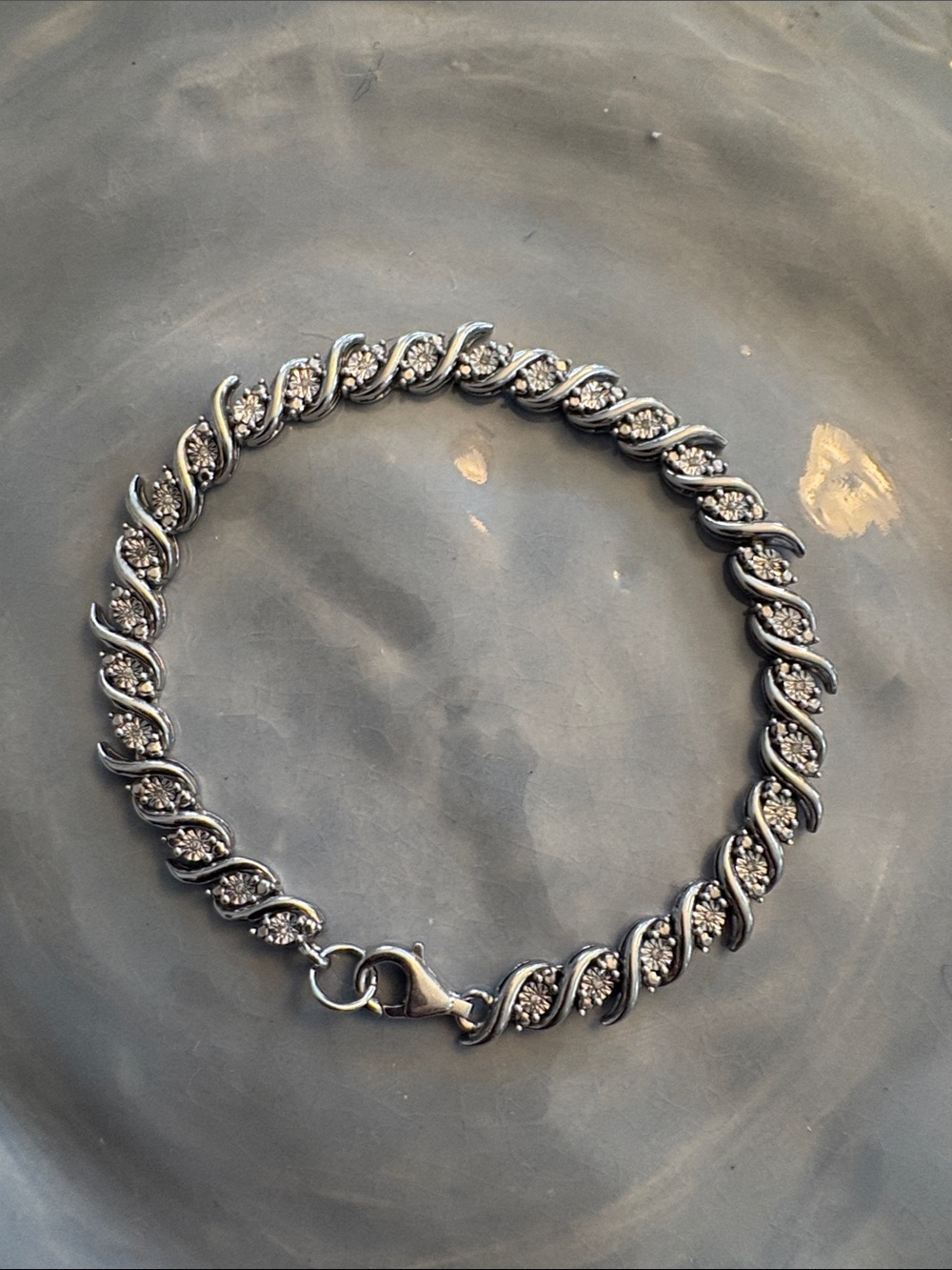 Sterling Silver .925 Cubic Zirconia Link Bracelet - Women’s Jewelry